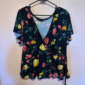Derek Heart Spring floral peplum top 3x
